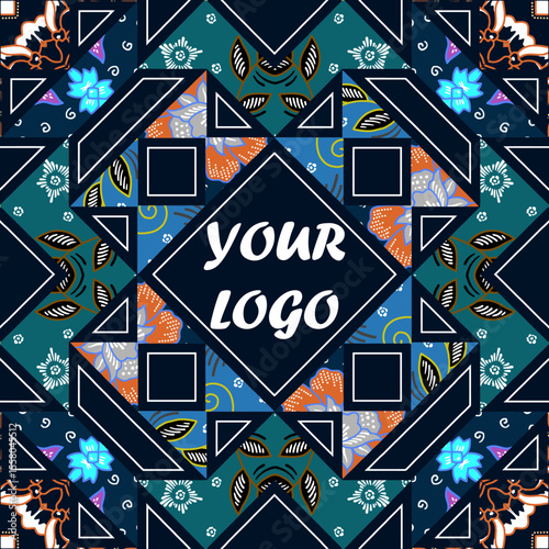 classic quilting batik design with logo