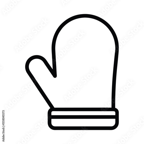 Oven Mitt Icon Outline Vector Illustration