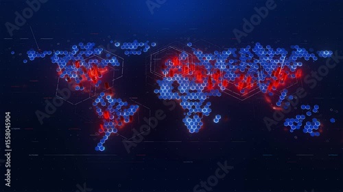 Highly detailed futuristic world map