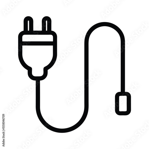 Power Cord Icon Outline Vector Illustration