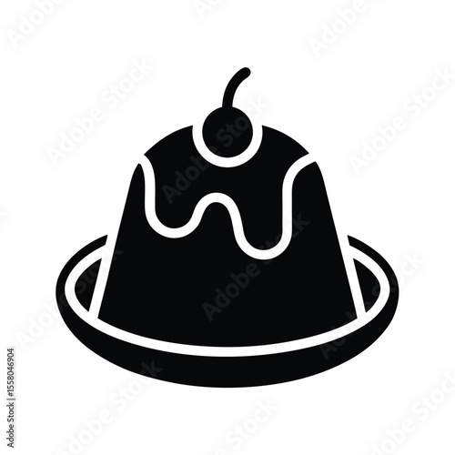 Pudding Icon Outline Vector Illustration