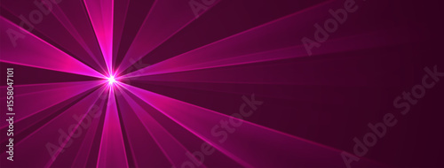 Pink lasers background., glowing rays or neon beams, bright futuristic backdrop. Concert or nightclub spotlights. Vector illustration.