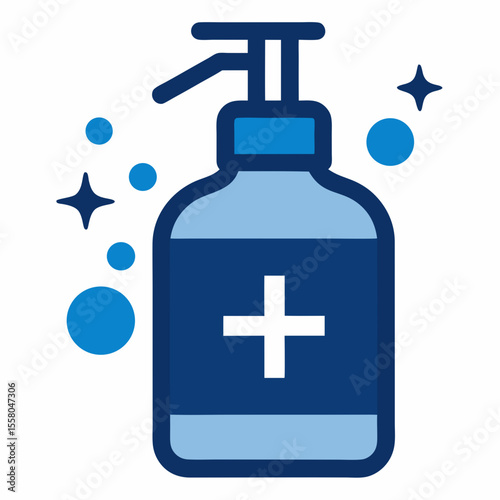 Sanitize Surface Icon Vector – Generative AI & Linocut Silhouette Design