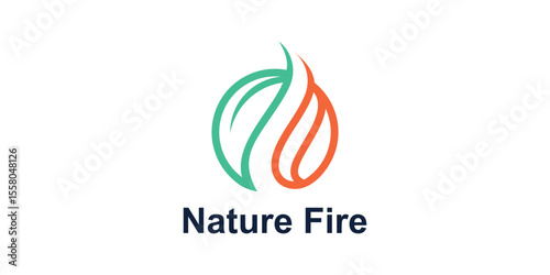 logo design nature and fire,design modern elegant.