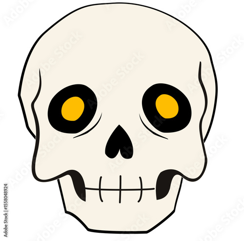 Cartoon skull illustration for Halloween