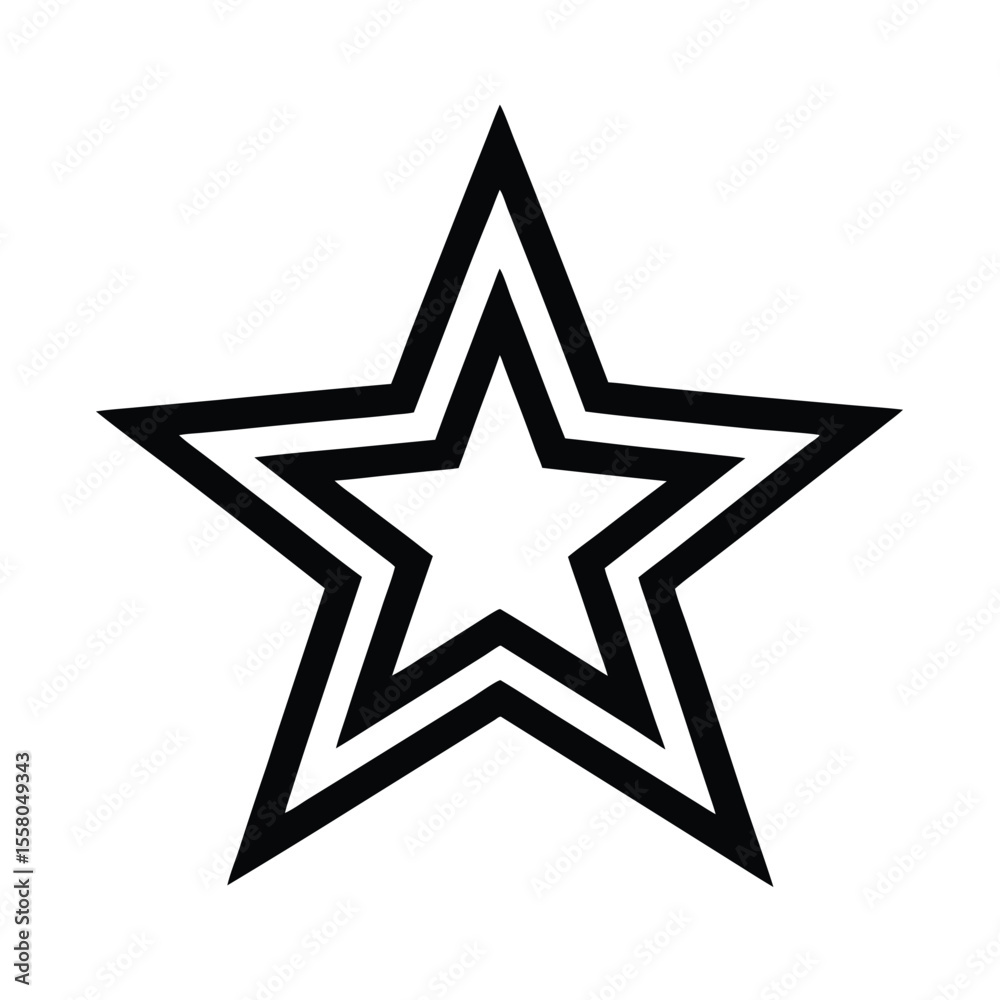 Fototapeta premium Star Icon Outline Vector Illustration