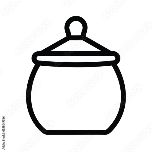Sugar Bowl Icon Outline Vector Illustration