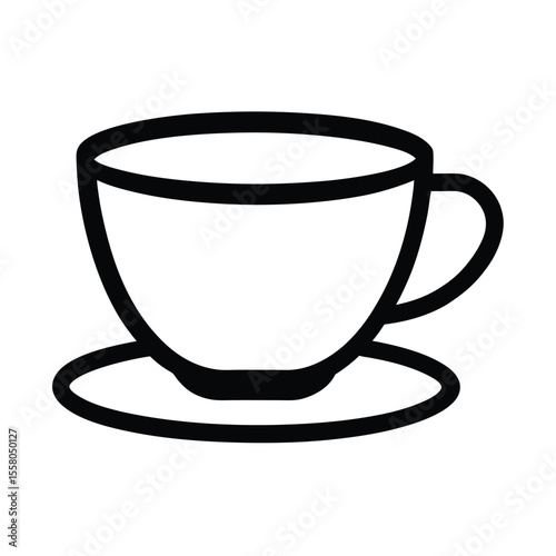 Teacup Icon Outline Vector Illustration
