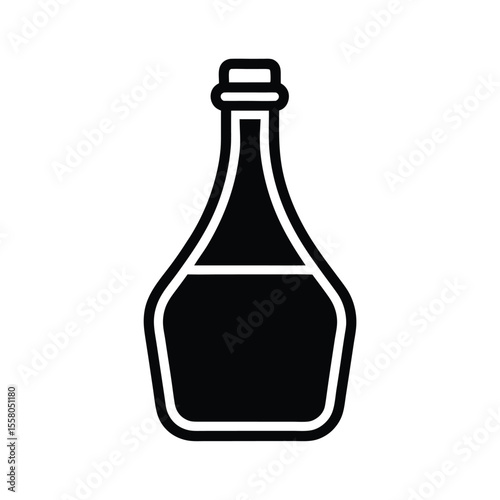 Vinegar Bottle Icon Outline Vector Illustration