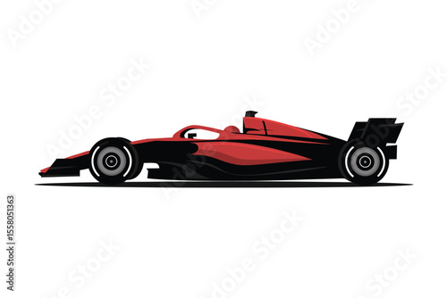 Red speed racing car illustration

