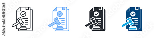 Regulation Icon Set Multiple Style. Designed In Outline, Blue, Glyph, Dual Tone