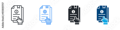 Instruction Icon Set Multiple Style. Designed In Outline, Blue, Glyph, Dual Tone