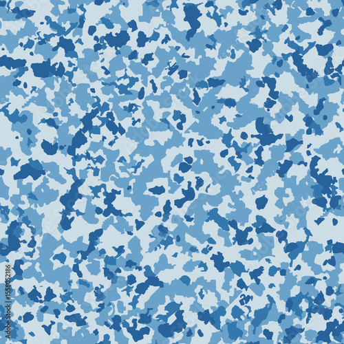 Vector blue camouflage seamless pattern. Hunting background. Duck camouflage pattern. Digital abstract camouflage background