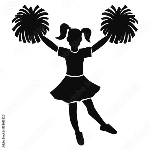 Cheer Girl with Pom-Poms Icon
