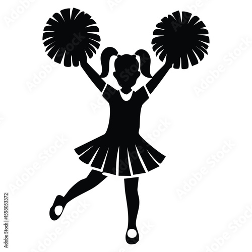 Cheer Squad Girl Silhouette Icon
