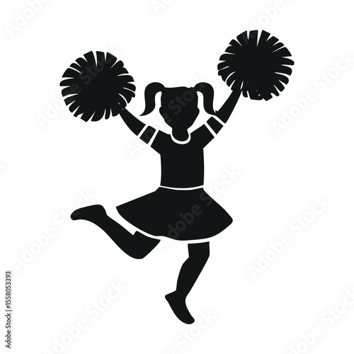 Cheerleader Performing Silhouette Icon
