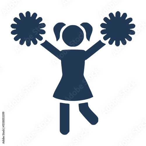 Girl Cheerleader with Pom-Poms Icon
