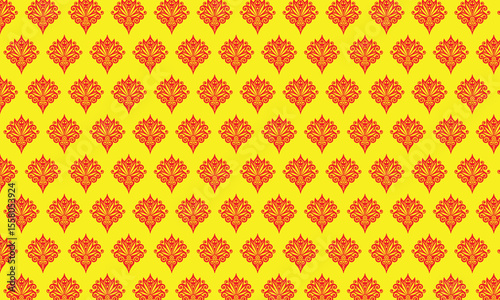 Golden stars and hearts seamless vintage vector pattern for elegant wallpaper or fabric design