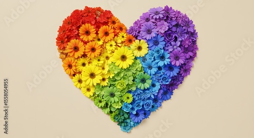 Rainbow Heart Shaped Floral Arrangement: A Vibrant Celebration of Love and Diversity