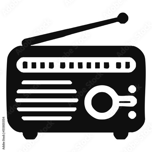 Antique Radio Silhouette Icon
