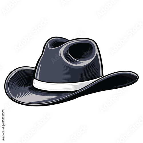Western Cowboy Hat Vector Icon
