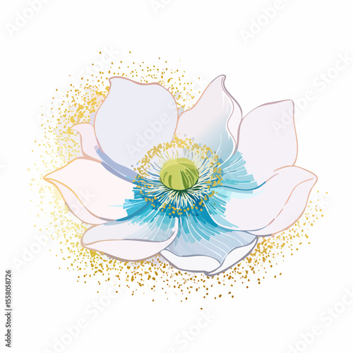 gossamer silk anemone with semi-transparent petals and delicate gradient silk texture