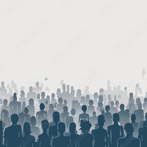 People Layered Silhouette Vector
