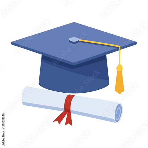 Graduate Cap and Diploma Graphic
