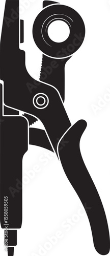Black Metal Eyelet Pliers Tool with Circular Punch Head and Handle