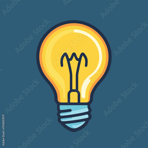 light bulb icon, vector style simple color