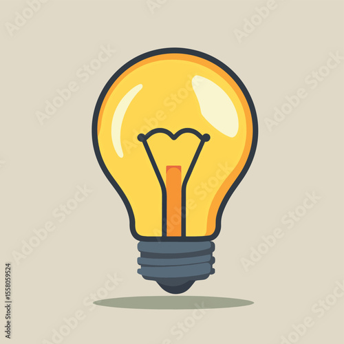 light bulb icon, vector style simple color