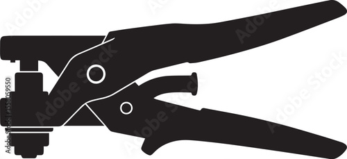 Heavy-Duty Black Metal Hole Punch Pliers Tool Silhouette