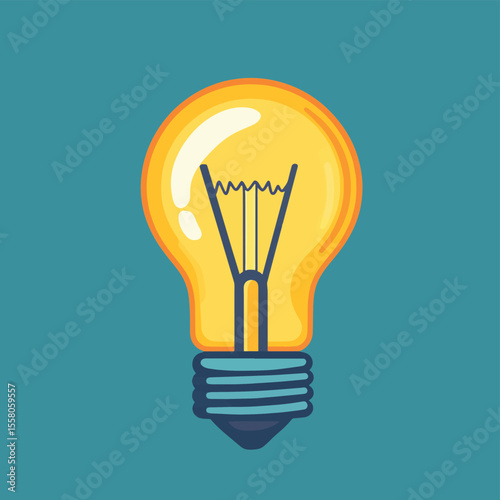 light bulb icon, vector style simple color