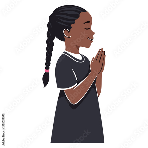 Girl Prayer Pose Icon
