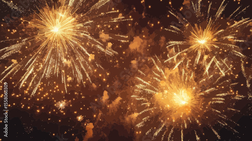 Vibrant Fireworks Display Illuminating Night Sky During Celebration Event