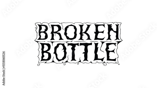 Broken Bottle Typographic Logo