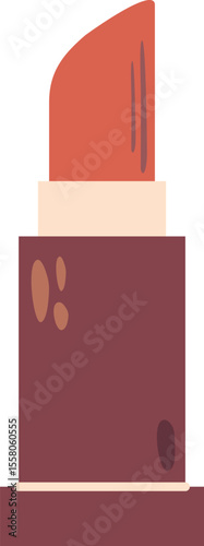 Red lipstick decorative cosmetics vector illustration