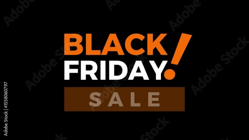 Black Friday sale sign banner on plain black background animation text for promo video concept