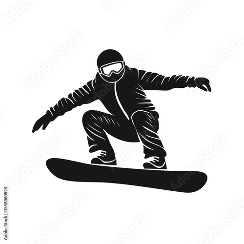 Snowboarder in Action Silhouette
