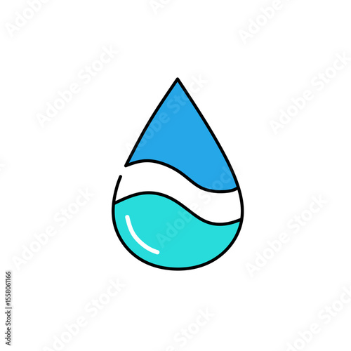 Blue Water Drop Logo Design - Clean, Fresh & Pure Liquid Icon for Hydration, Nature, and Eco-Friendly Brands