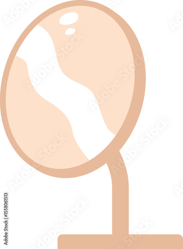 Round makeup mirror vector illustration