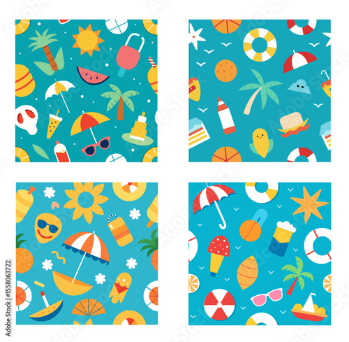 Beautiful seamless Summer Vacation Seamless pattern. vector illustration