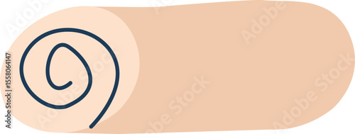 Rolled soft picnic mat vector illustration