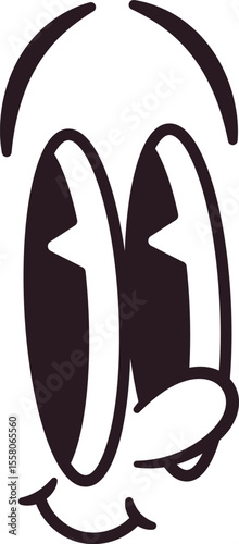 Funny retro face emoji vector illustration