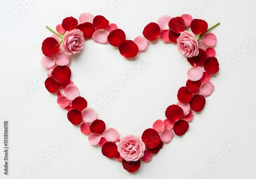 Romantic Heart Shaped Rose Petals Arrangement: Valentine's Day Floral Design