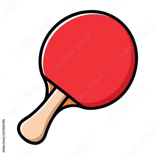 Table tennis paddle doodle vector on white background. 