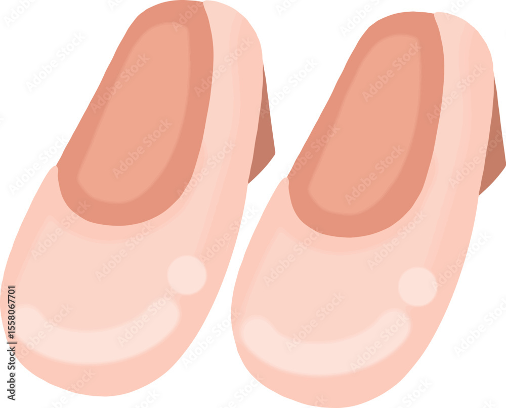 Fototapeta premium Pink ballerina shoes icon, cartoon style