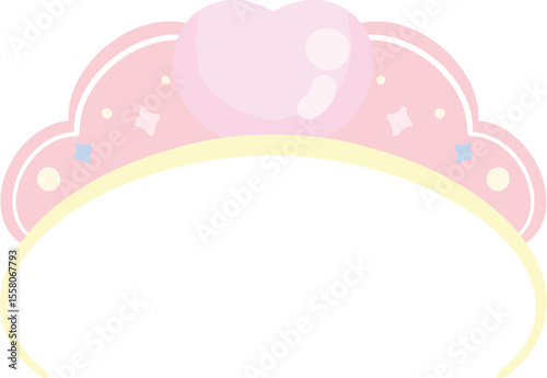 a pink heart shaped tiara on a transparent background