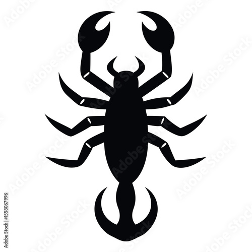 top-view-of-scorpion-insects-icon-of-silhouette 