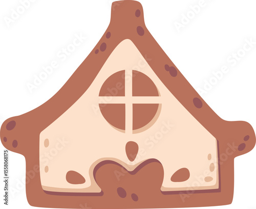 House new years gingerbread vector illustration